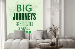 Fototapeta: Motywacyjne plakat - wielkie podróże zaczynają się od małych