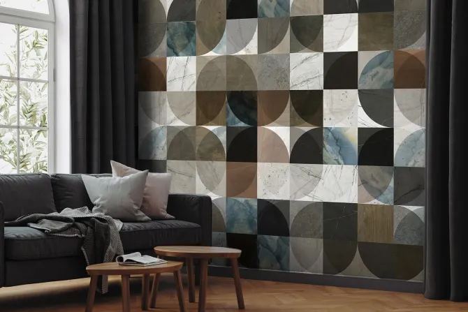 Fototapeta: Mozaika naturalnych barw w symetrii form