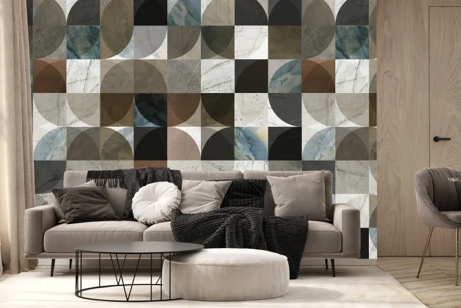 Fototapeta: Mozaika naturalnych barw w symetrii form