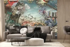 Fototapeta: Mural nowego jorku z żółtą taksówką