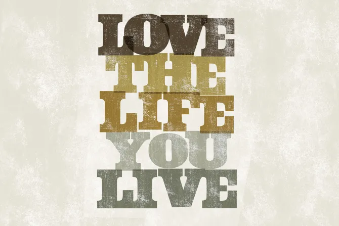 Fototapeta: Napis o miłości do życia na betonie