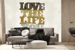 Fototapeta: Napis o miłości do życia na betonie