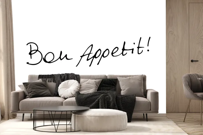 Fototapeta: Napis smacznego po francusku na białym tle