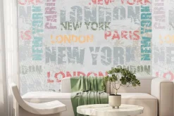 Fototapeta: Napisy londyn paryż i nowy jork