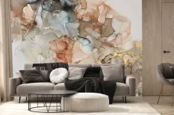 Fototapeta: Natural luxury abstract fluid art painting in alcohol ink technique.