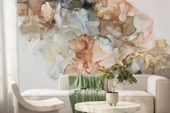 Fototapeta: Natural luxury abstract fluid art painting in alcohol ink technique.