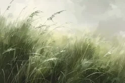 Fototapeta: Naturalny pejzaż zielone pole trawy spokojny widok przyrody