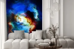 Fototapeta: Nebula, przestrzeni kosmicznej i gwiazd, niebieski abstrakcyjne