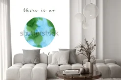 Fototapeta: Nie ma planety b. plakat motywacyjny na temat zero odpadów, na