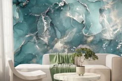 Fototapeta: Niebieski marmur ze srebrzeniem