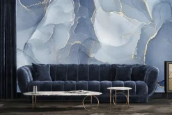 Fototapeta: Niebieski marmur z imitacją złota