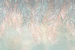 Fototapeta: Niebieskie i różowe liście palm