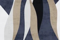 Fototapeta: Niebiesko-beżowe paski w stylu skandynawskim