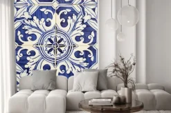 Fototapeta: Niebiesko-białe płytki portugalskie