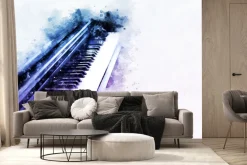 Fototapeta: Niebiesko-fioletowa akwarela pianina