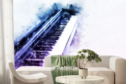 Fototapeta: Niebiesko-fioletowa akwarela pianina