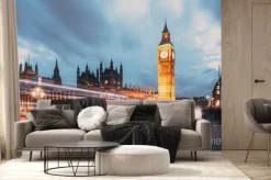 Fototapeta: Night time in london big ben and westminster palace