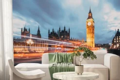 Fototapeta: Night time in london big ben and westminster palace