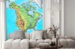 Fototapeta: North america physical continent map