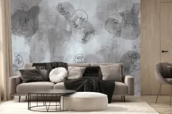 Fototapeta: Nowoczesna ilustracja abstrakcyjnych twarzy w stylu line art