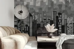 Fototapeta: Nowoczesna panorama miasta z cieniem