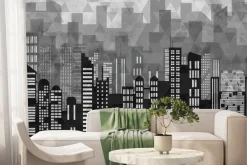 Fototapeta: Nowoczesna panorama miasta z cieniem