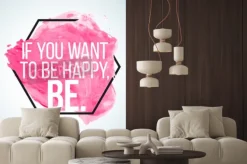 Fototapeta: Nowoczesne inspirujący cytat na tle akwarele - jeśli chcesz być