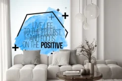 Fototapeta: Nowoczesne inspirujący cytat na tle akwarele - żyj pełnią życia,