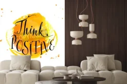 Fototapeta: Nowoczesne kaligrafii inspirujący cytat - myśleć pozytywnie -