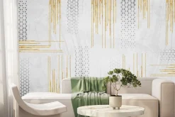 Fototapeta: Nowoczesne minimalistyczne złote linie