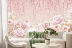 Fototapeta: Nowoczesny kolaż kwiatowy w artystycznym stylu