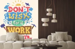 Fototapeta: Nowoczesny płaska hipster ilustracji z cytatem wyrażenie zapracować