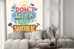 Fototapeta: Nowoczesny płaska hipster ilustracji z cytatem wyrażenie zapracować