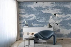 Fototapeta: Nowoczesny pejzaż z sylwetkami latarni i żaglówek