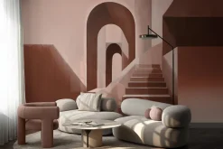 Fototapeta: Nowoczesny projekt schodów o wyraźnych kształtach