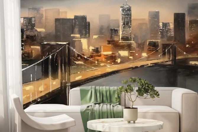 Fototapeta: Nowy jork malowniczy krajobraz z rzeką