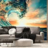 Fototapeta: Ocean wave sunset sea surfing background
