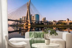 Fototapeta: Octavio frias de oliveira bridge w sao paulo jest symbolem miasta