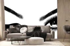 Fototapeta: Oczy w perfekcyjnym makijażu w stylu rysunkowym