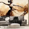 Fototapeta: Oil painted wall painting of ballerina ballet dancer colorful