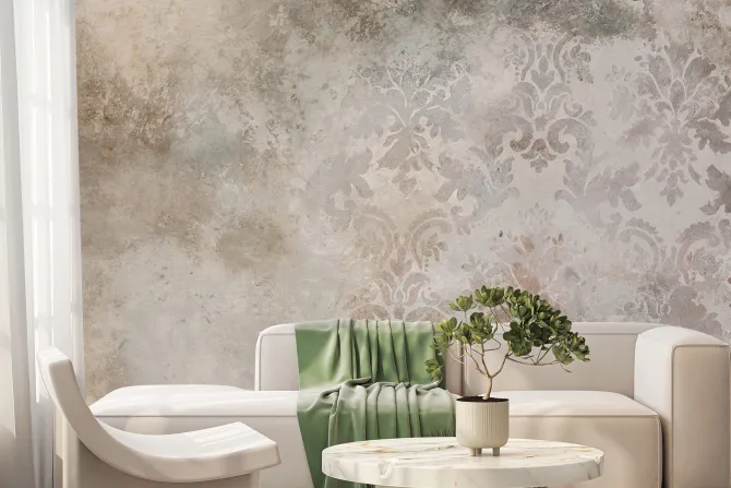 Fototapeta: Ornament w stylu prowansalskim na betonie