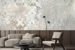 Fototapeta: Ornamenty na betonowej teksturze w szarości