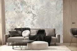 Fototapeta: Ornamenty na betonowej teksturze w szarości