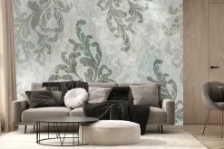 Fototapeta: Ornamenty vintage w odcieniach szarości i zieleni