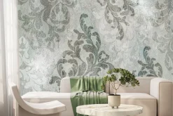 Fototapeta: Ornamenty vintage w odcieniach szarości i zieleni