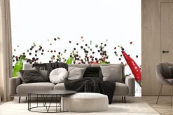 Fototapeta: Ostre papryczki i ziarna pieprzu na białym tle