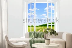 Fototapeta: Otwarte okno i stara droga