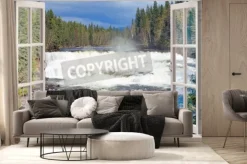 Fototapeta: Otwórz okno widoku do dawson falls, murtle river, wells gray