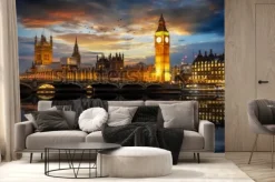 Fototapeta: Oświetlone budynki londynu nocą