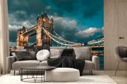 Fototapeta: Oświetlony most na tle miasta londynu